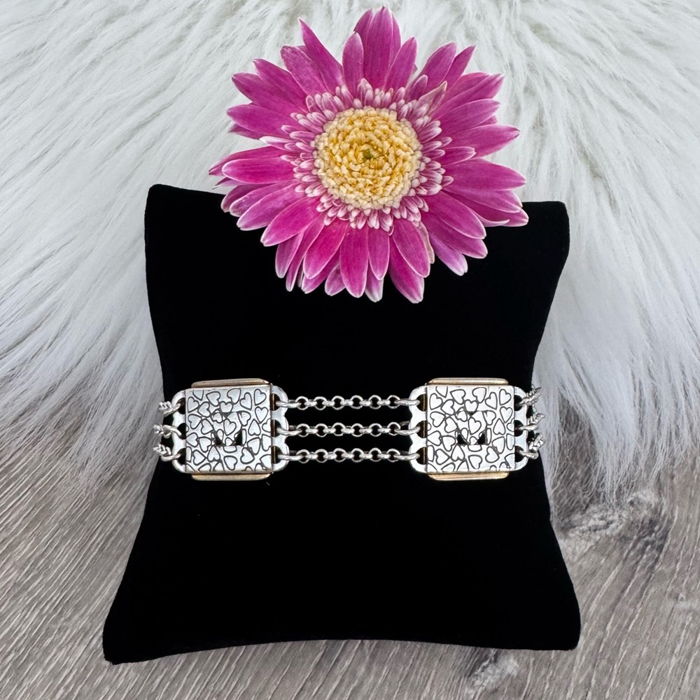 π BRIGHTON Reversible Two-Tone Square Station Bracelet Live, Love, Laugh, Dream - Picture 3 of 6
